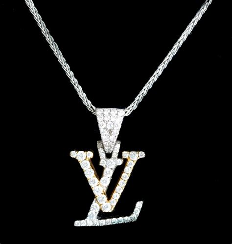 lv neck chain|14k Louis Vuitton necklace.